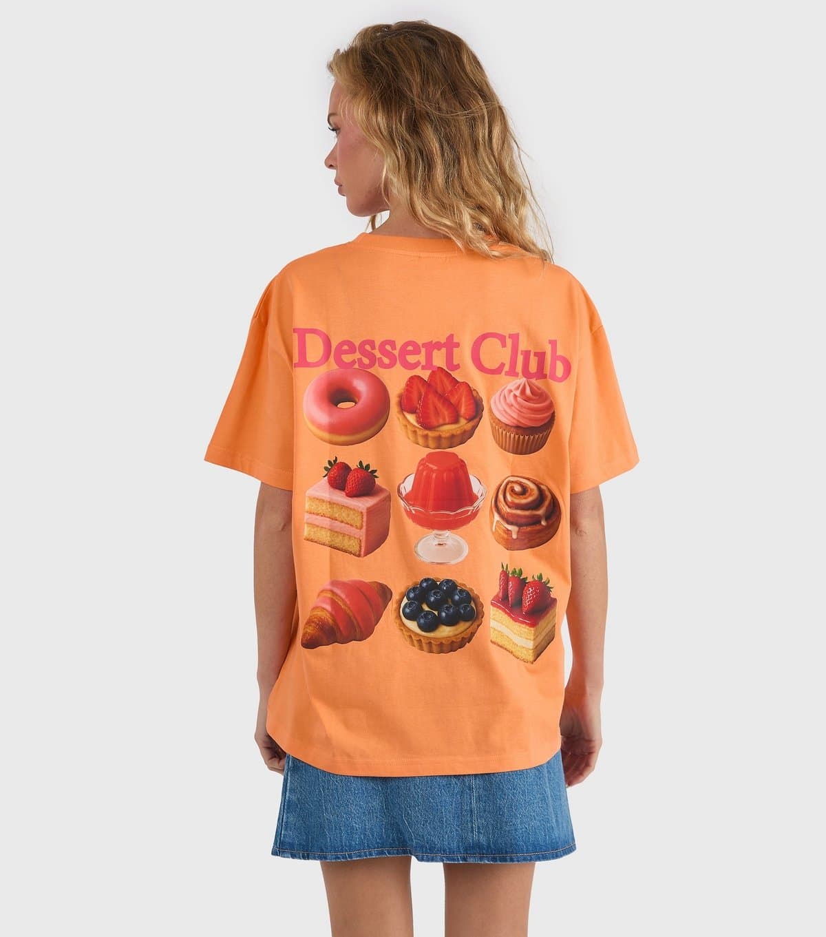 Skinnydip Women's Orange Cotton Dessert Club Oversized T-Shirt Skinnydip New Look