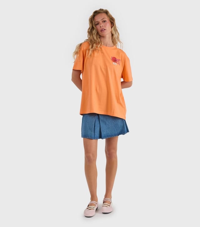 Skinnydip Women's Orange Cotton Dessert Club Oversized T-Shirt Skinnydip New Look - 2