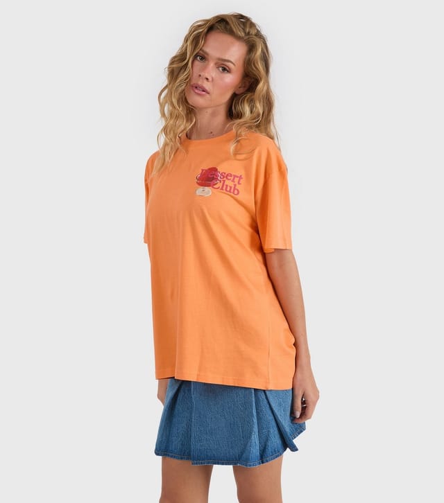 Skinnydip Women's Orange Cotton Dessert Club Oversized T-Shirt Skinnydip New Look - 3