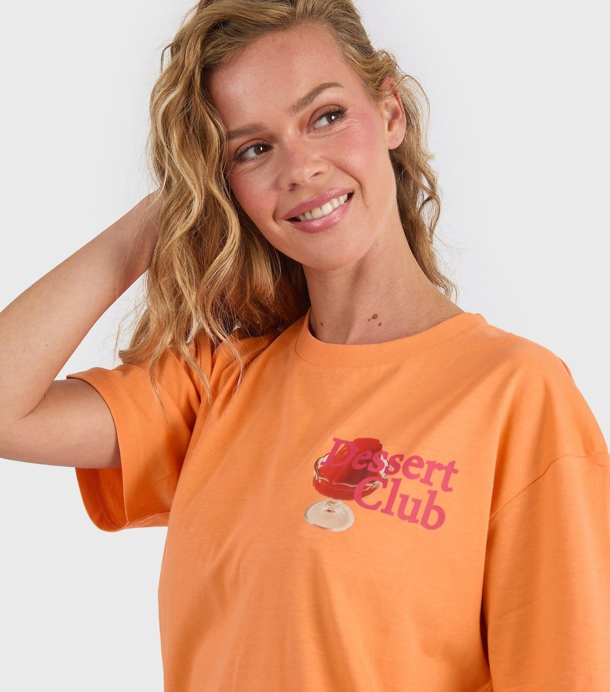 Skinnydip Women's Orange Cotton Dessert Club Oversized T-Shirt Skinnydip New Look - 4