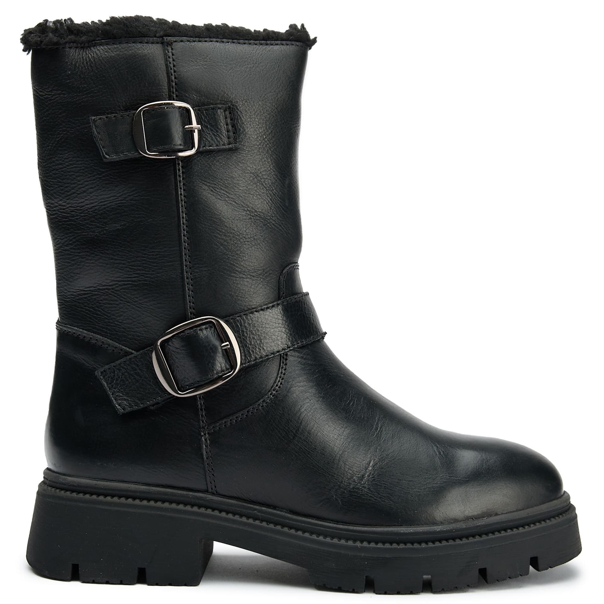 SOLE SOLE Women's Gru Biker Boots in Black
