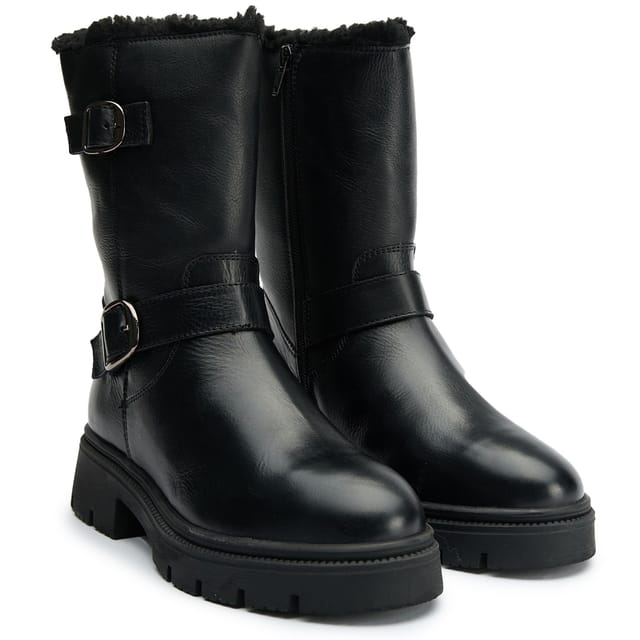 SOLE SOLE Women's Gru Biker Boots in Black - 2