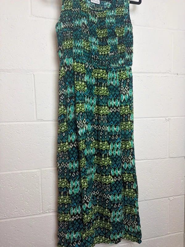 no brand Kim Rogers Green Blue Boho Maxi Dress