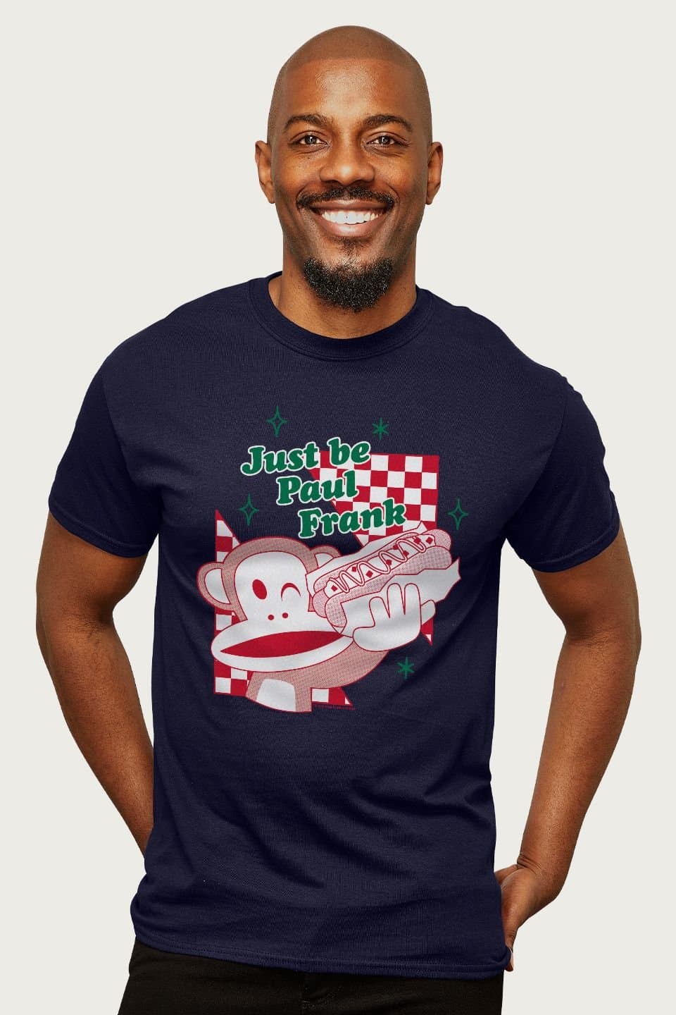 Paul Frank Paul Frank Men's Just Be Julius Monkey Hot Dog T-Shirt in Navy