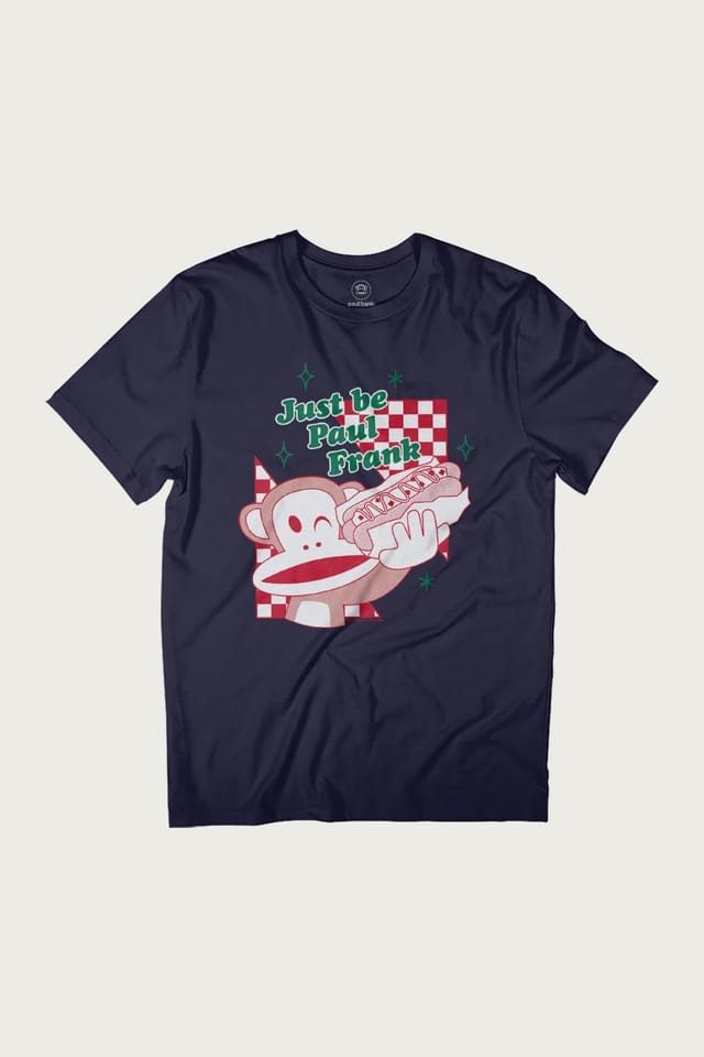Paul Frank Paul Frank Men's Just Be Julius Monkey Hot Dog T-Shirt in Navy - 2