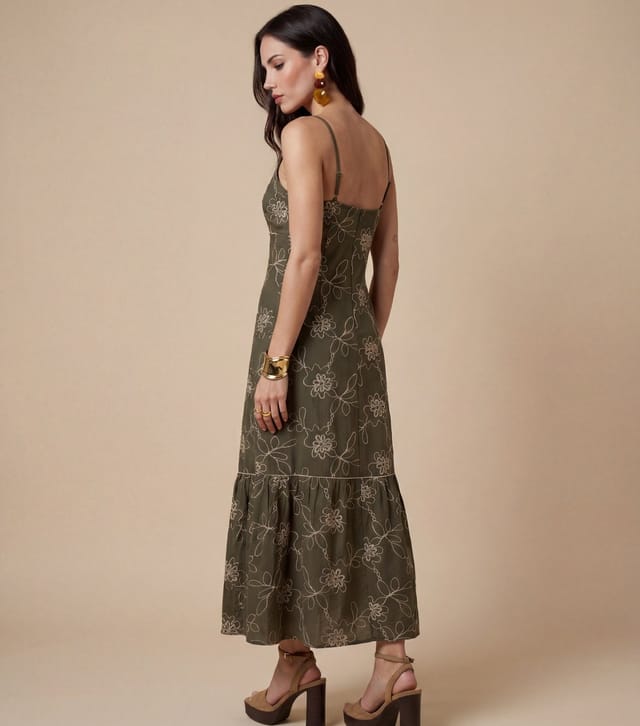 Urban Bliss Women's Khaki Embroidered Maxi Dress Urban Bliss New Look - 3