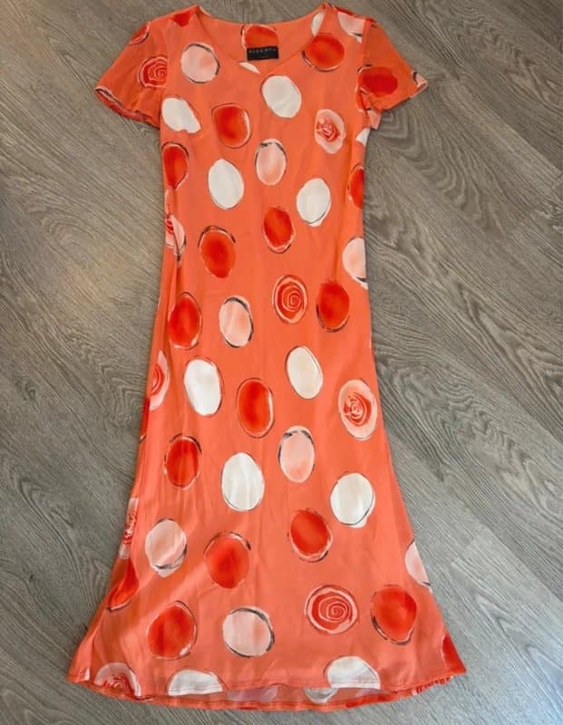 ALEX&Co Alex & co abstract polka dot chiffon cocktail dress size 12