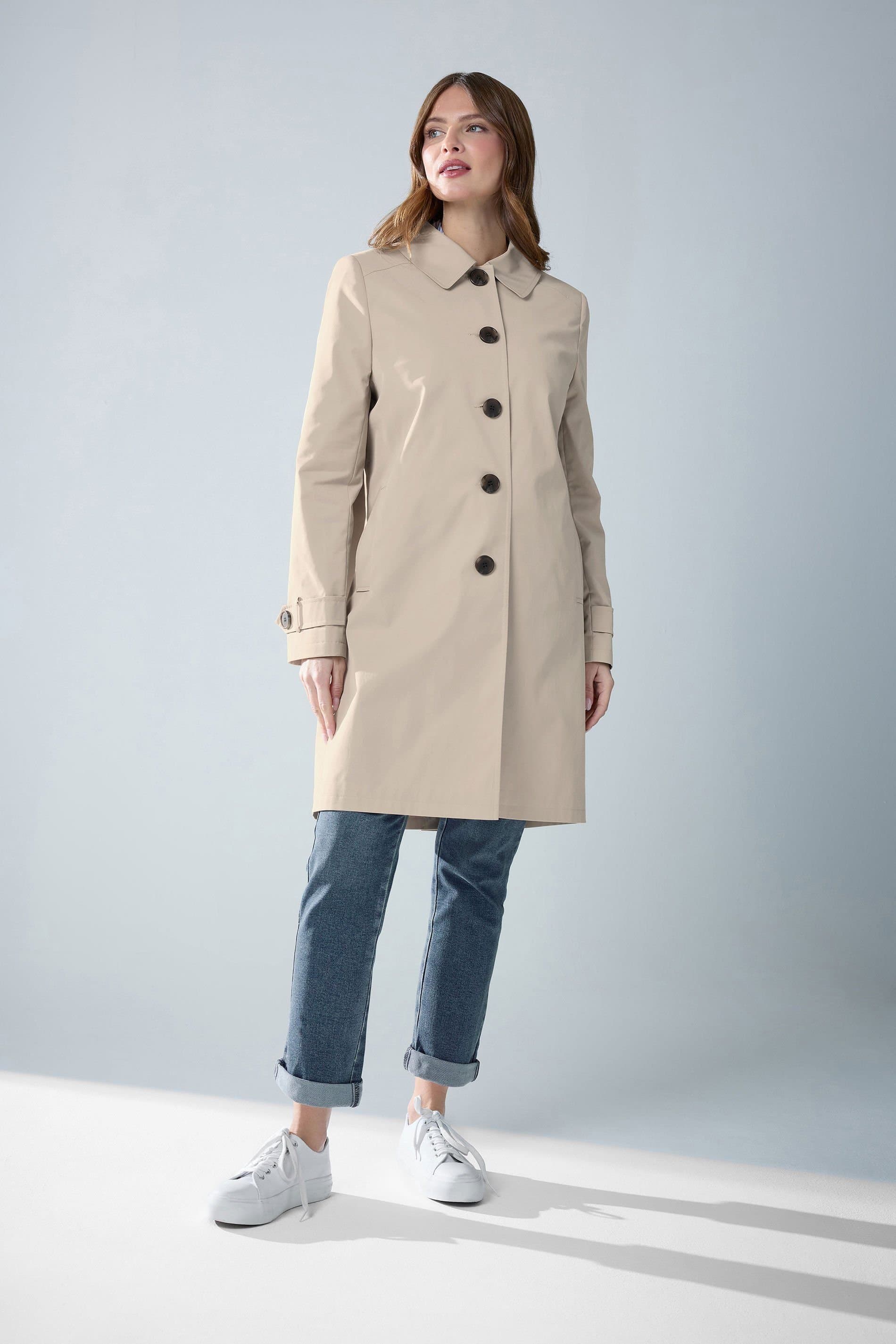 M&Co M&Co Women's Single Breasted Mac Coat in Natural
