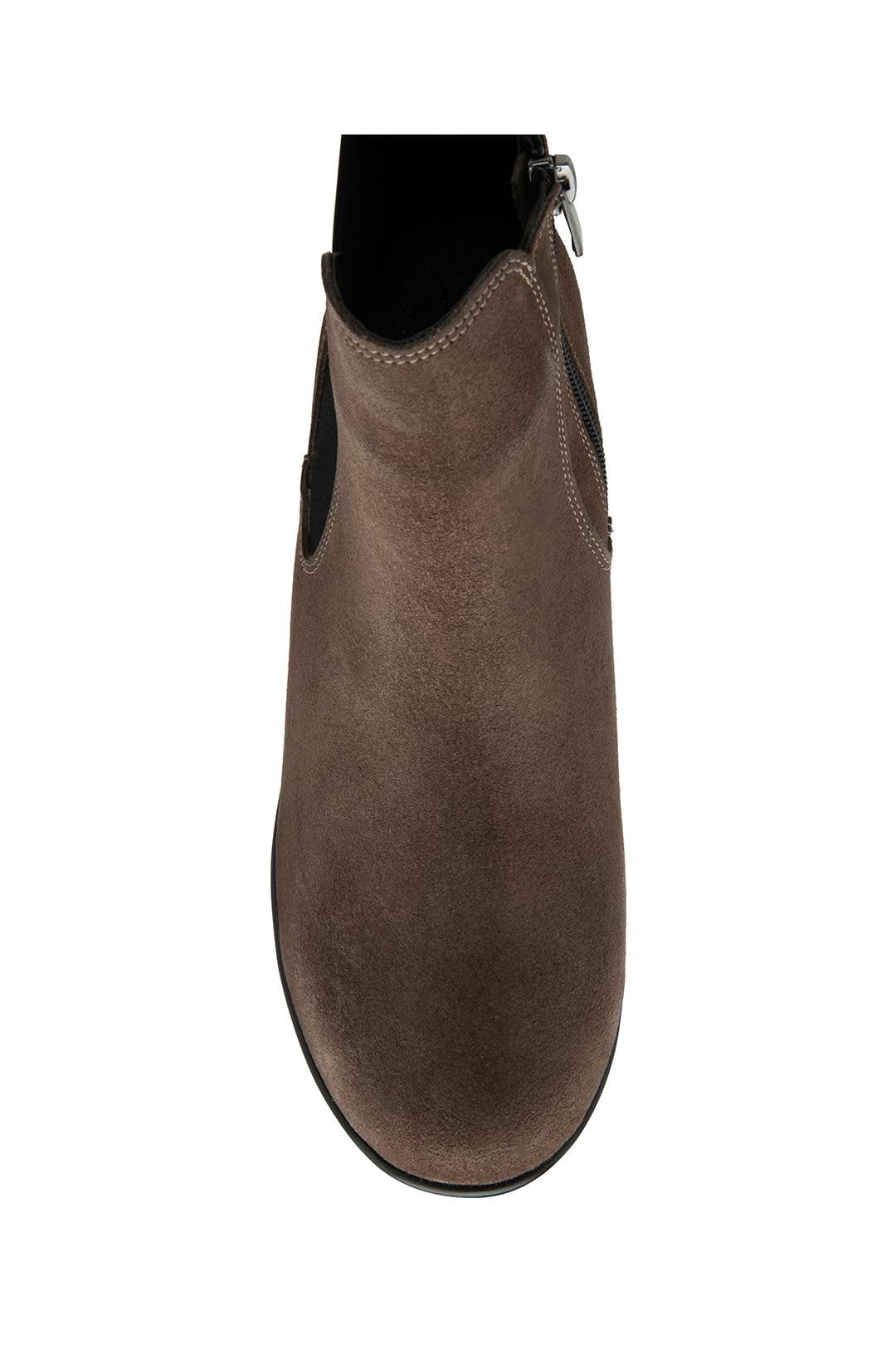 Lotus Lotus Women's Taupe Suede 'Dresden' Wedge Ankle Boots - 4