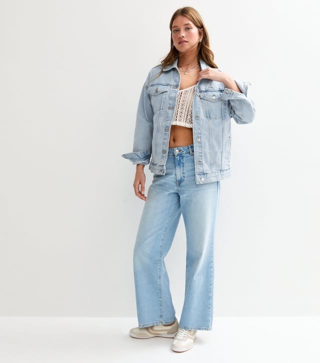 New Look Women's Pale Blue Oversized Denim Jacket New Look - 3