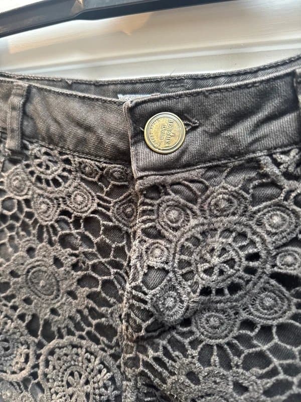 Bershka Bershka black denim shorts size 10