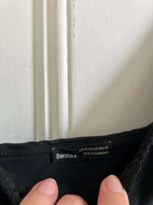 Bershka Black Satin Mini Dress