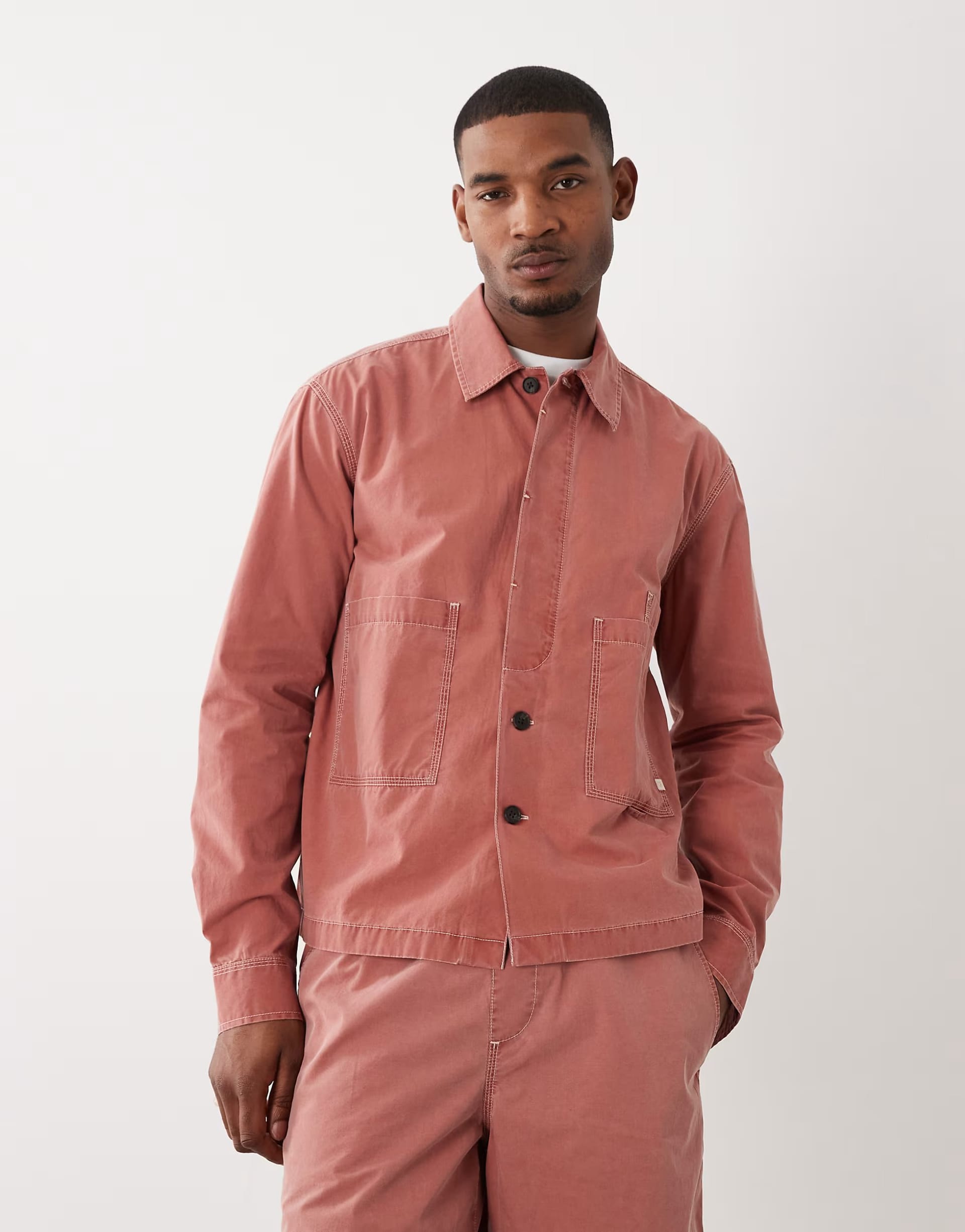 ASOS Farah Mattison Red Co-ord Long Sleeve Shacket