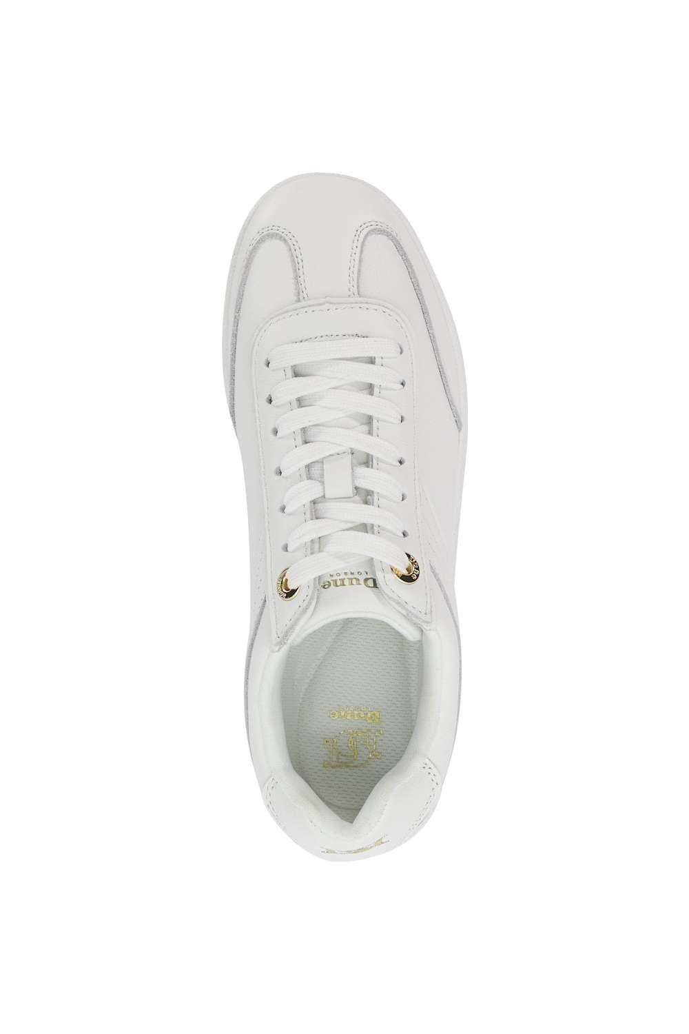 Dune London Dune London Women's 'Emilias' Leather Trainers in White - 4