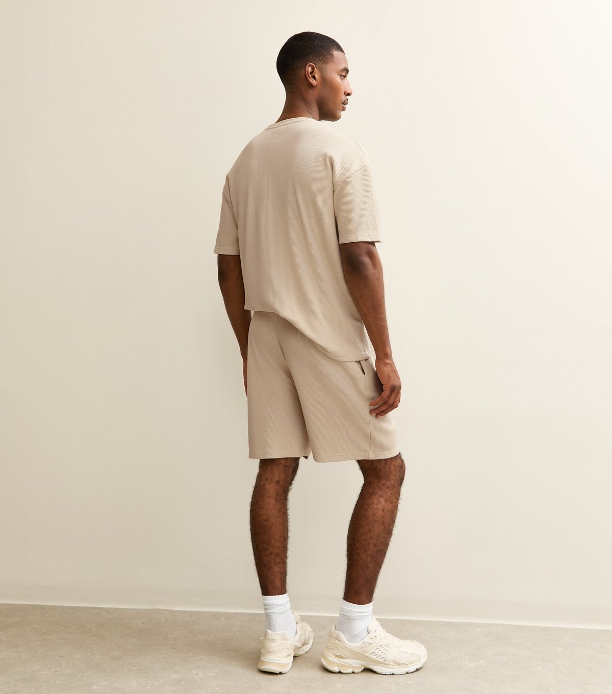 New Look Men's Stone Regular Waffle Texture Shorts New Look - 4