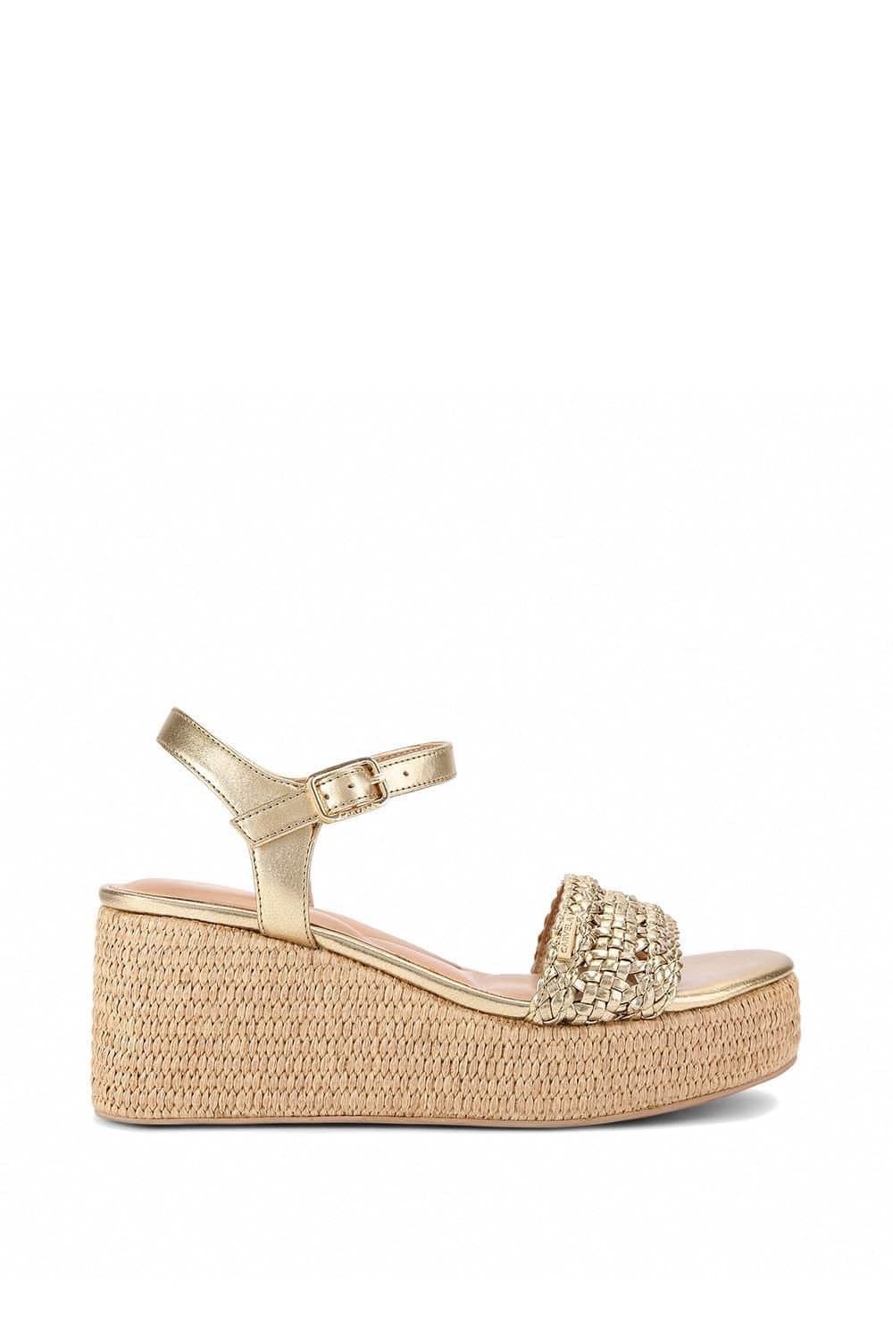 Carvela Carvela Gold Metallic Wedge Sandals
