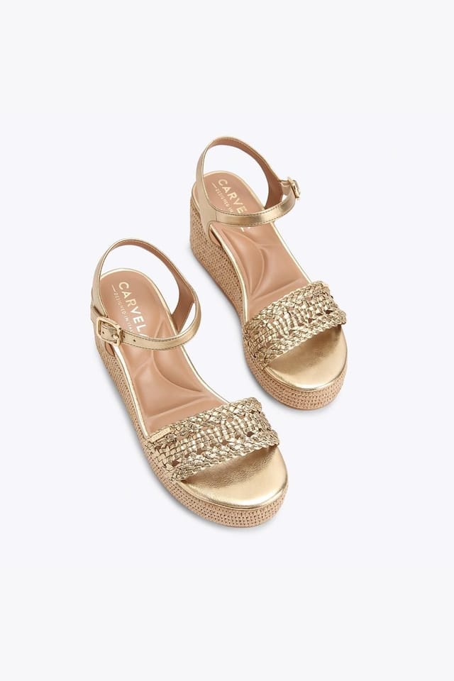 Carvela Carvela Women's 'Portofino Flatform' Sandals in Gold - 2