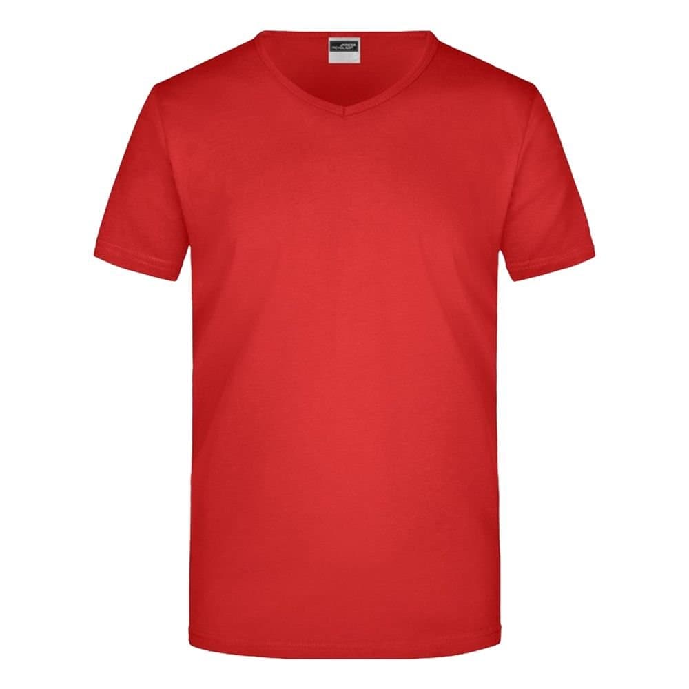 James and Nicholson James and Nicholson Men's V Neck Slim T-Shirt in Red