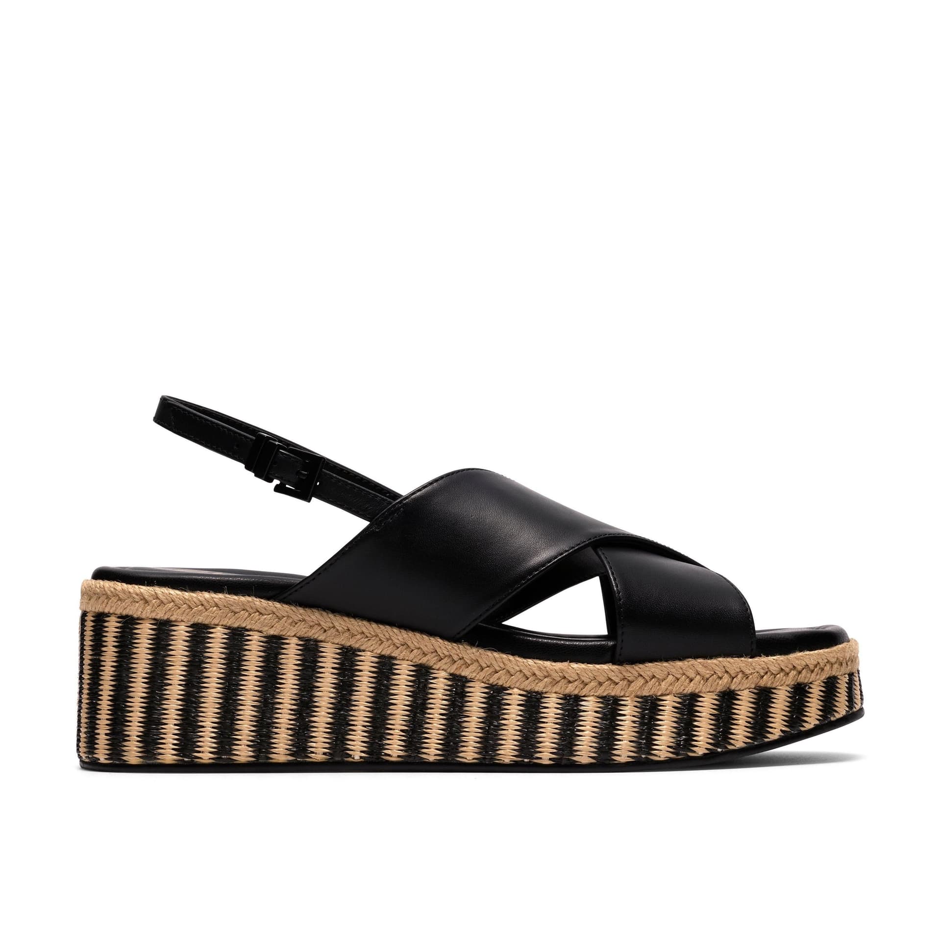 Clarks Clarks Women's Tessiah Cross Black Interest Wedge Sandals
