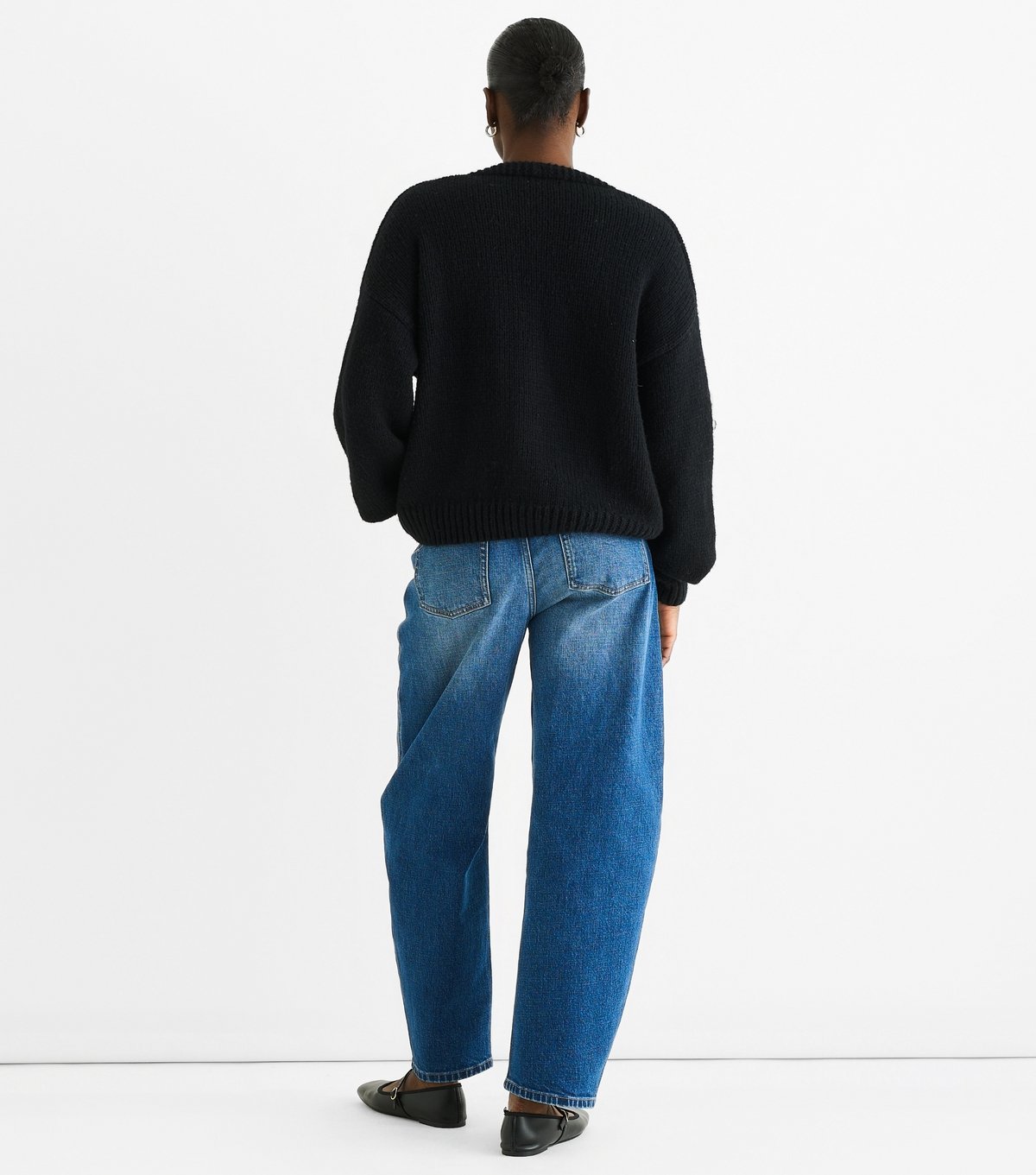 Gini London Women's Black Contrast Teddy Crochet Cardigan Gini London New Look - 4