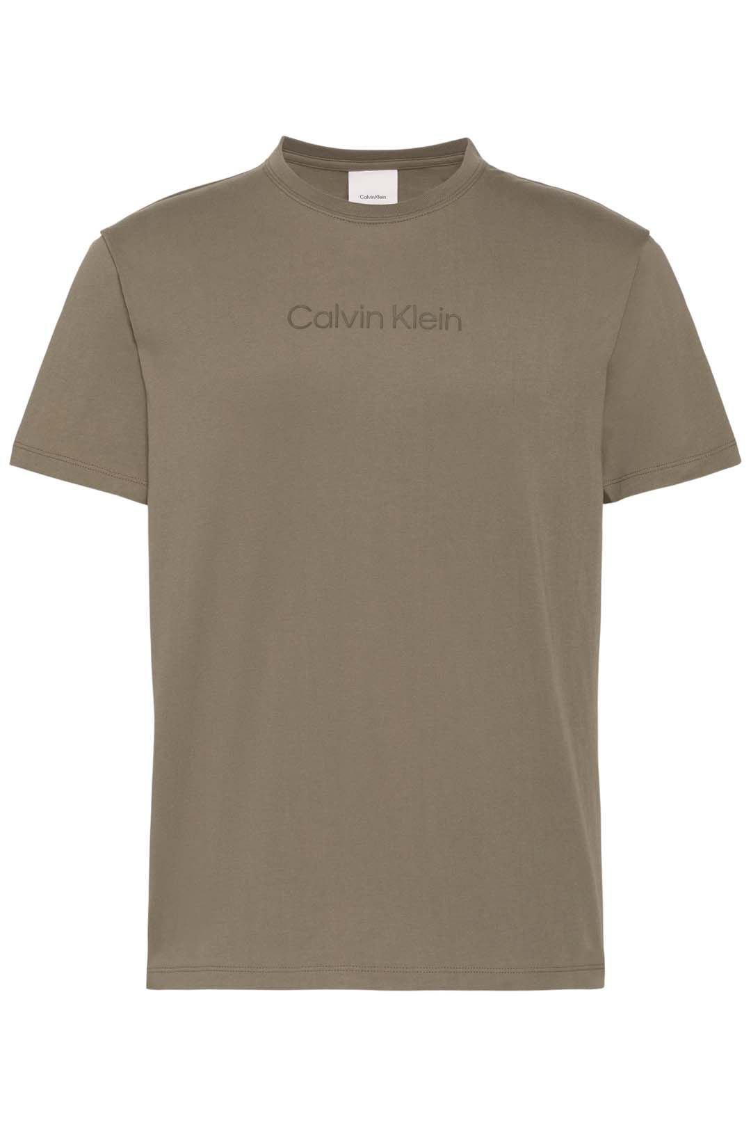 Calvin Klein Calvin Klein Men's Standard Logo 30S Crew Neck Tee Dark Green - 4