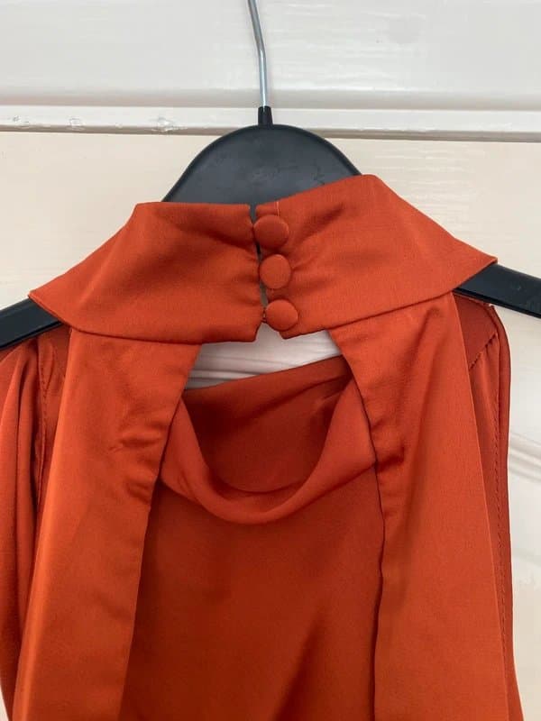 ASOS Design Satin halter neck maxi dress cowl back size 12