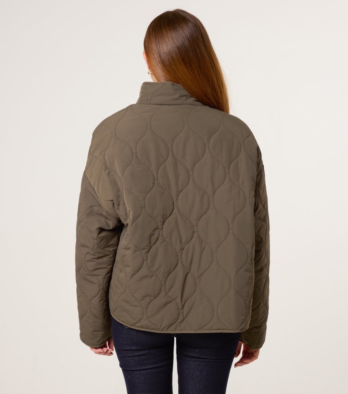 Blue Vanilla Women's Khaki Quilted Buttoned Pocket Jacket Blue Vanilla New Look - 4