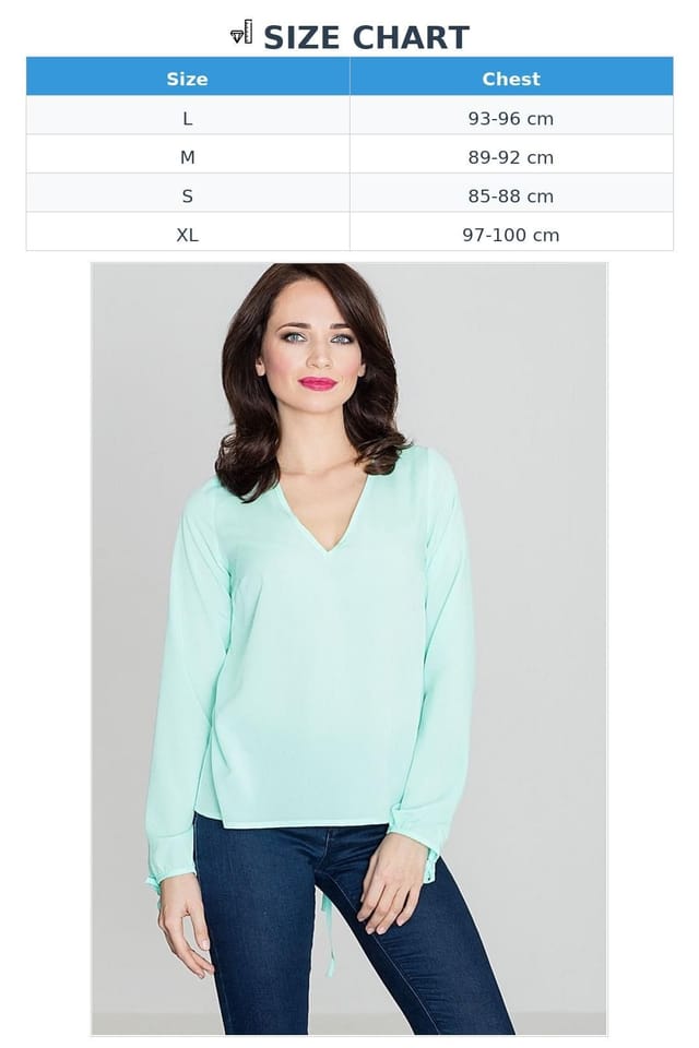 Love Lace Love Lace Women's Heart Neck Long Tied Sleeve Blouse in Green - 3