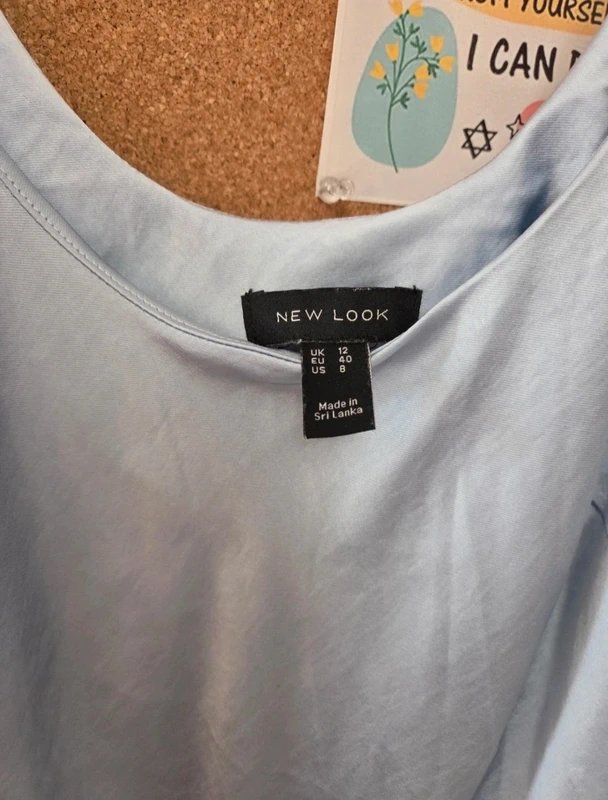 New Look New Look Pale Blue Satin Scoop-Neck Maxi Midi Slip Dress - 1