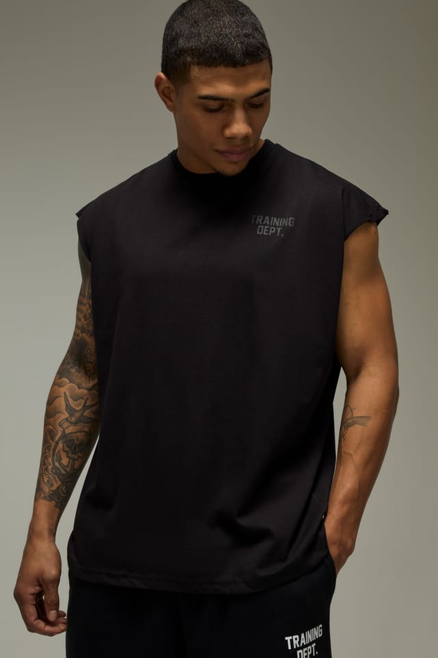 Training Dept. Training Dept. Men's Training Dept Oversized Embossed Tank in Black - 3
