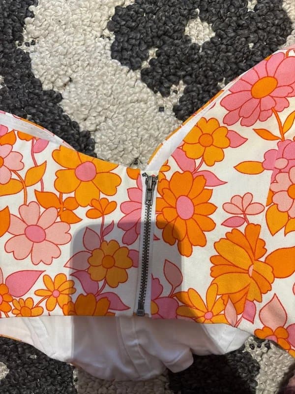 ASOS ASOS Luxe Puff Sleeve Floral Corset Top