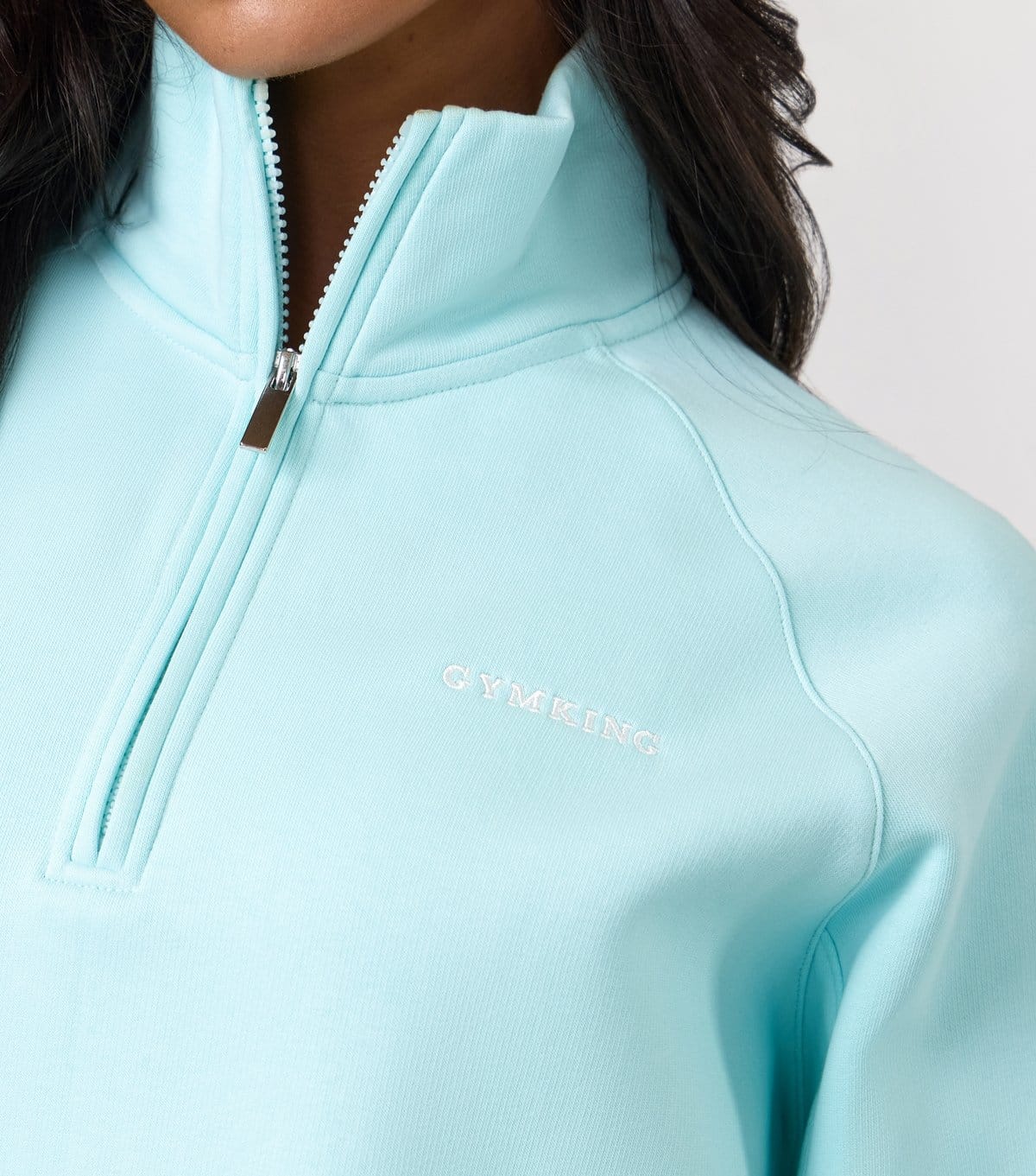 Gym King Women's Turquoise 365 Raglan Sleeve Quarter Zip Sweatshirt Gym King New Look - 4