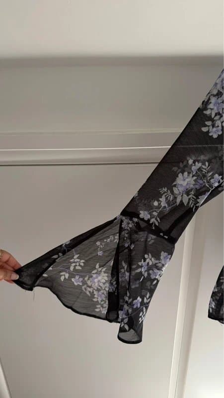 ASOS ASOS Black Floral Chiffon Blouse