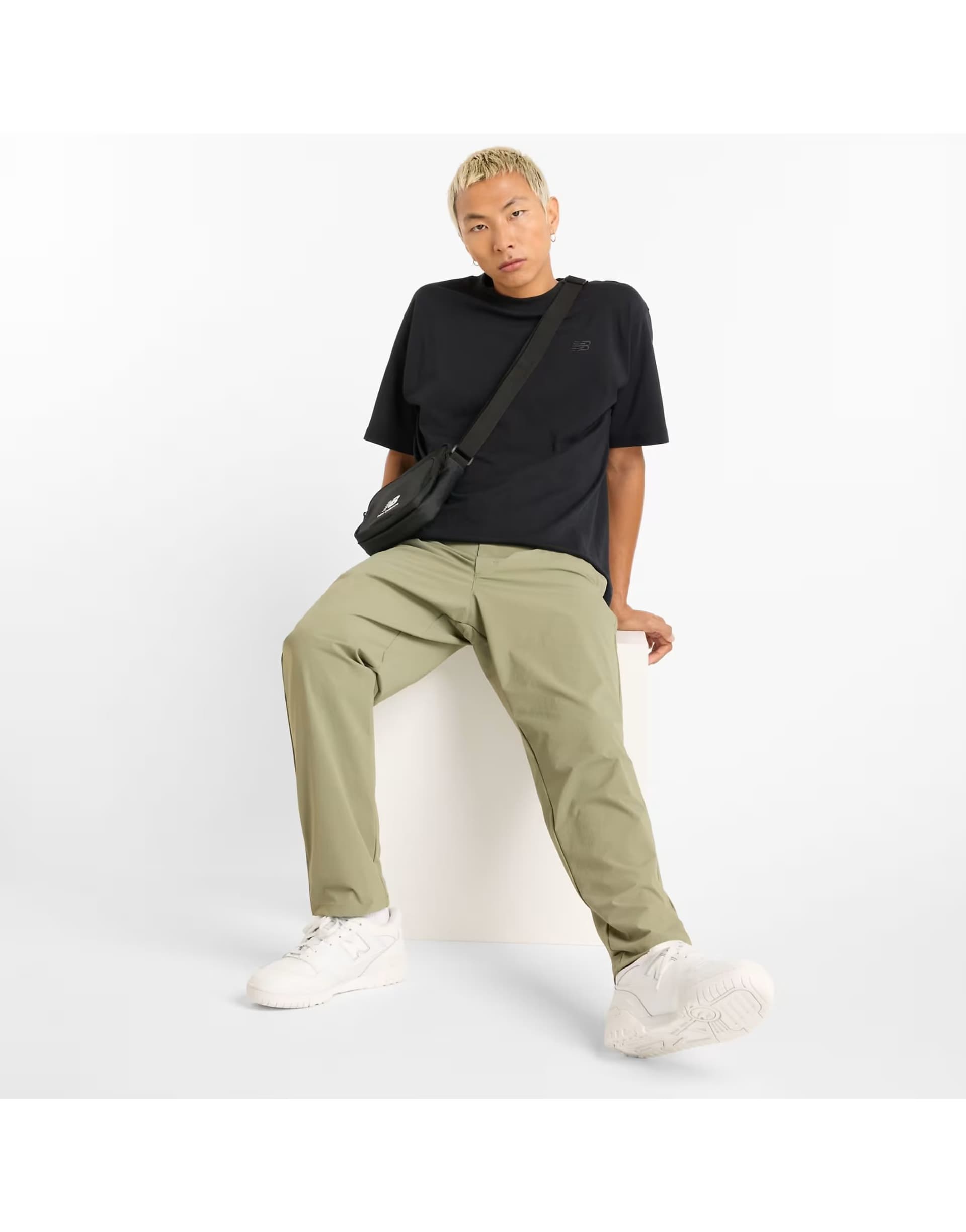 ASOS New Balance Athletics ripstop standard tapered pant 30" in dark olivine
