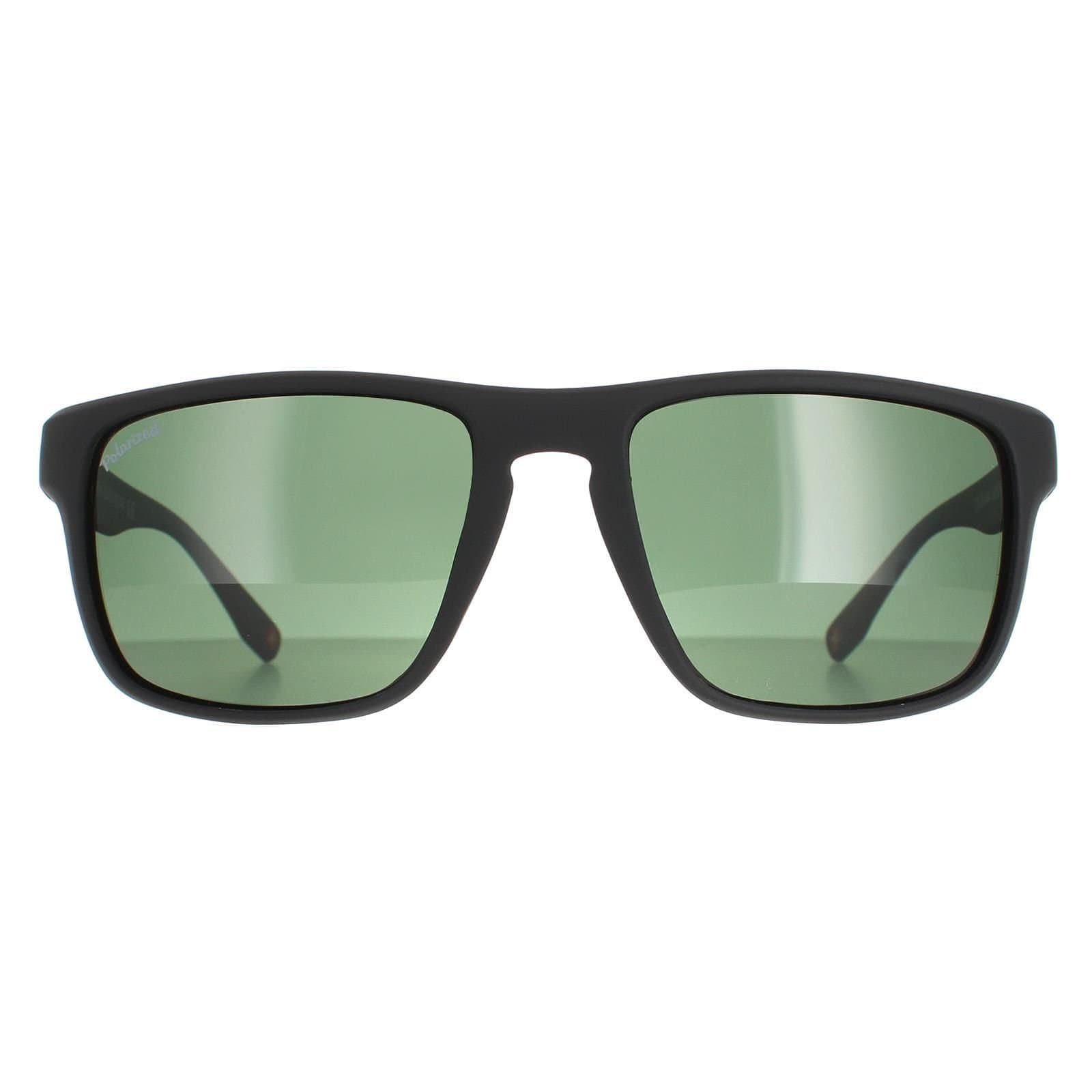 montana montana Men's Rectangle Matte Black Green Polarized SP314