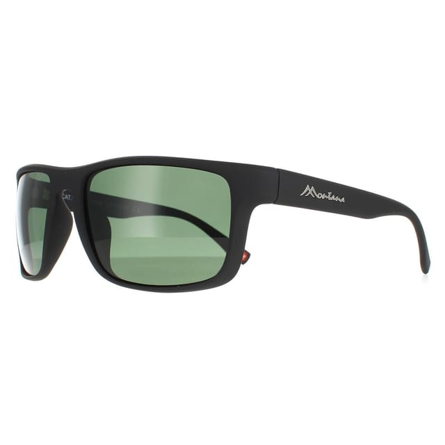 montana montana Men's Rectangle Matte Black Green Polarized SP314 - 2