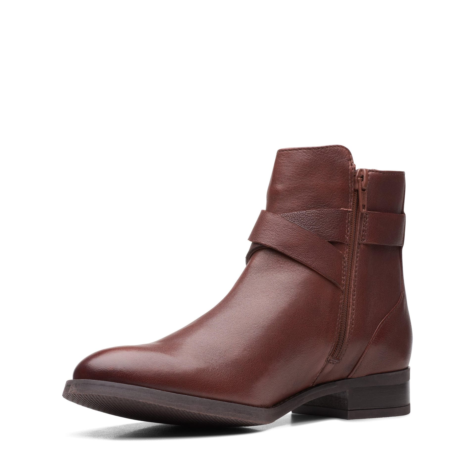 Clarks Clarks Women's Hamble Buckle British Tan Leather Ankle Boots in Brown - 4