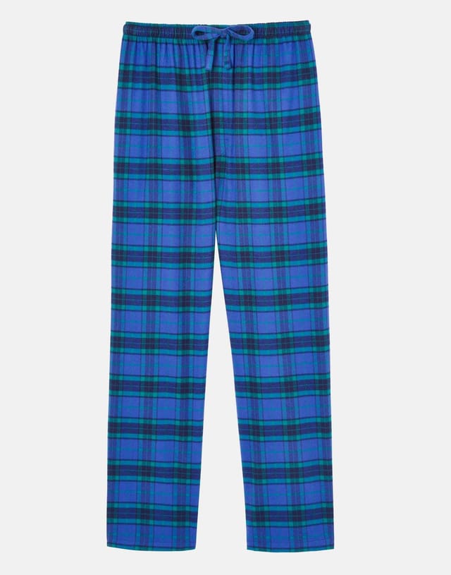 British Boxers British Boxers Men's "Midnight" Tartan Brushed Cotton Pyjama Trousers in Bottle Green - 2