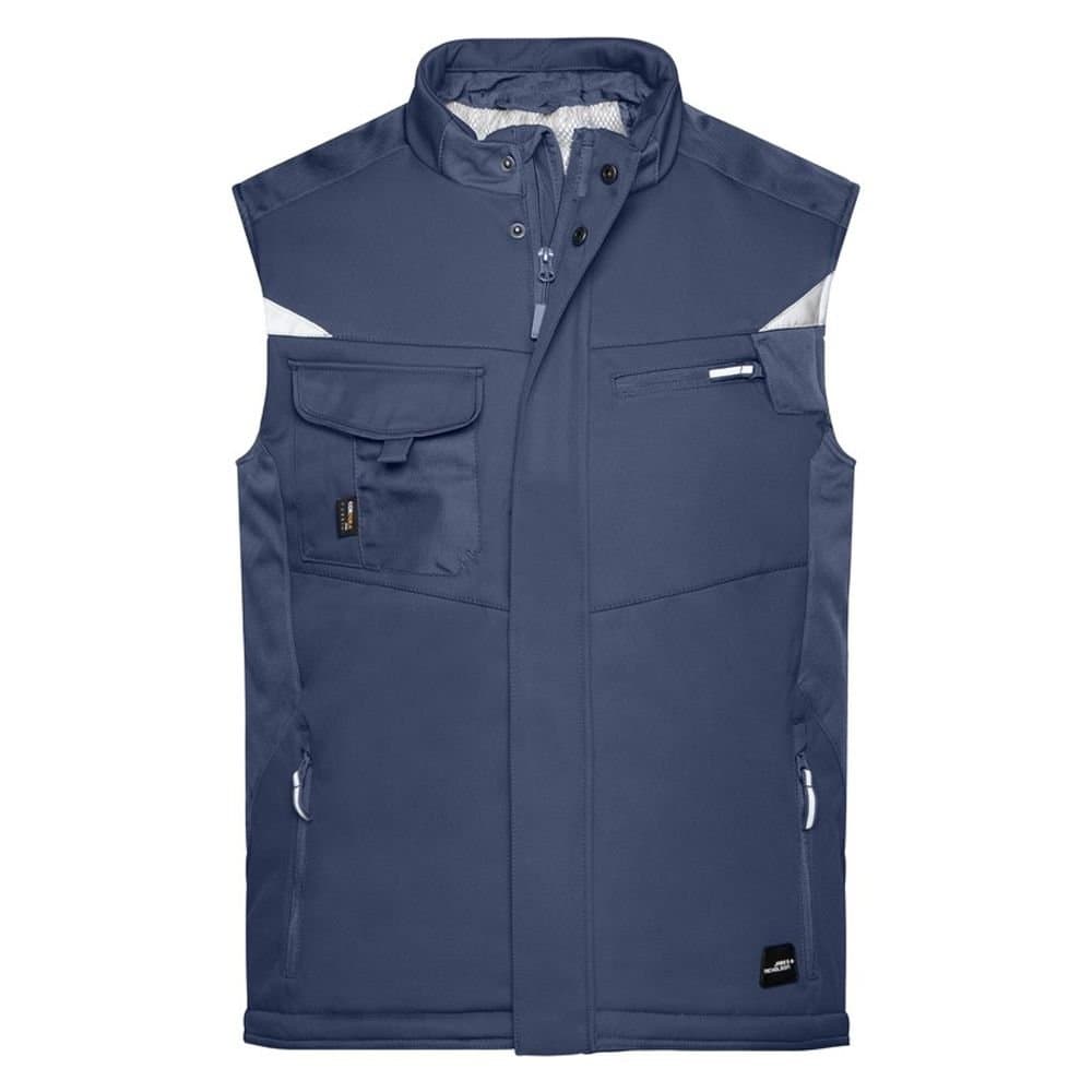 James and Nicholson James and Nicholson Men's Softshell Durable Gilet in Mid Navy