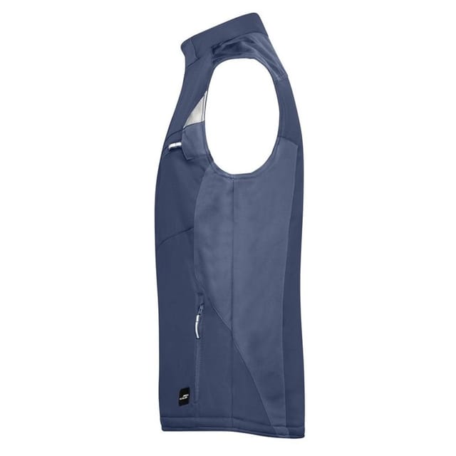 James and Nicholson James and Nicholson Men's Softshell Durable Gilet in Mid Navy - 3