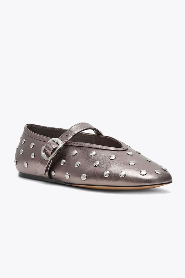 Steve Madden STEVE MADDEN Women's 'Archer Ballet Flat Silver' Leather Flats in Silver - 2