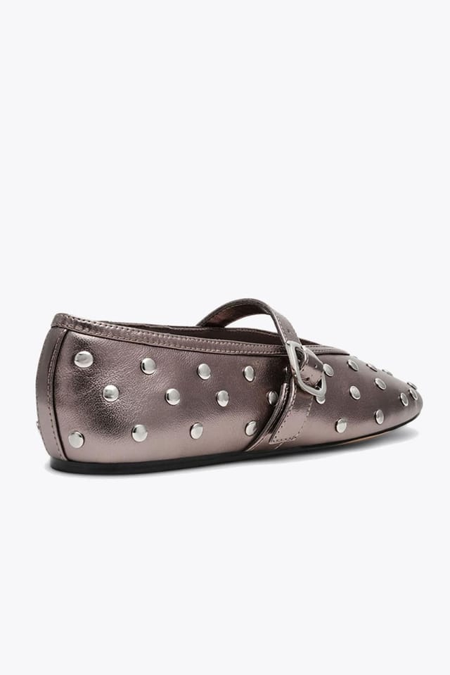 Steve Madden STEVE MADDEN Women's 'Archer Ballet Flat Silver' Leather Flats in Silver - 3