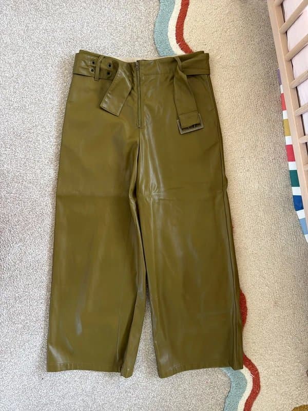 ASOS Design ASOS faux leather wide leg trousers 12