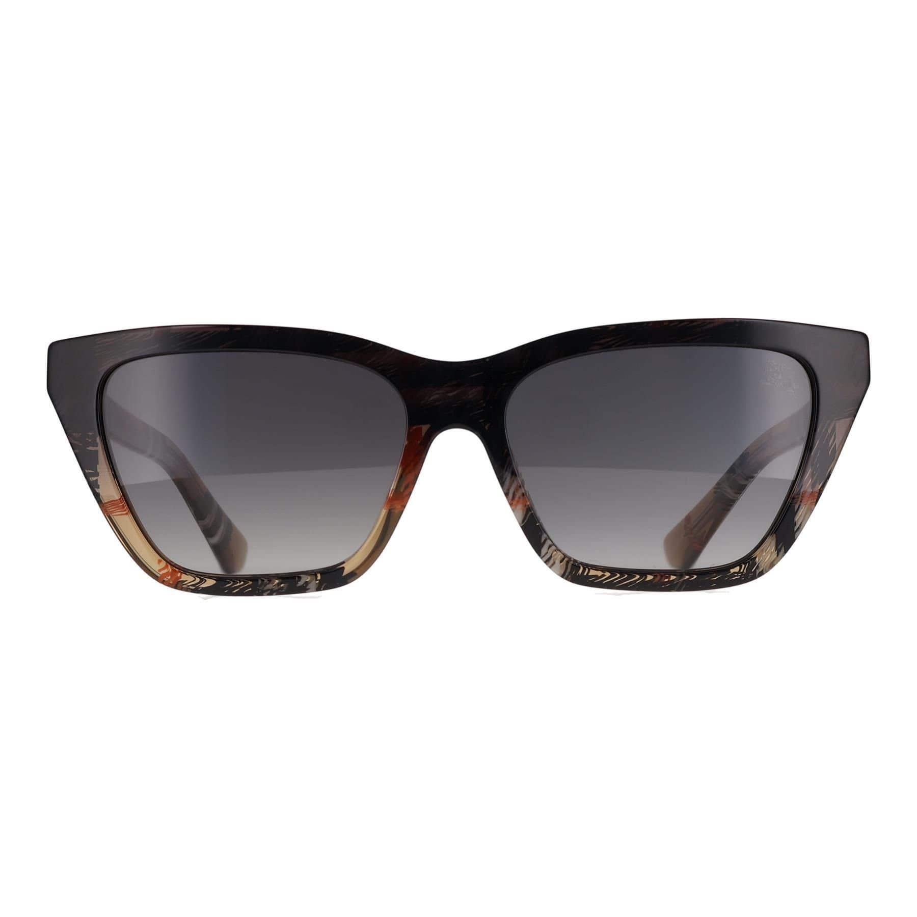 Burberry Burberry Women's Cat Eye Check Sand Grey Gradient Polarized BE4468 in Brown