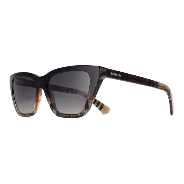 Burberry Burberry Women's Cat Eye Check Sand Grey Gradient Polarized BE4468 in Brown - 2