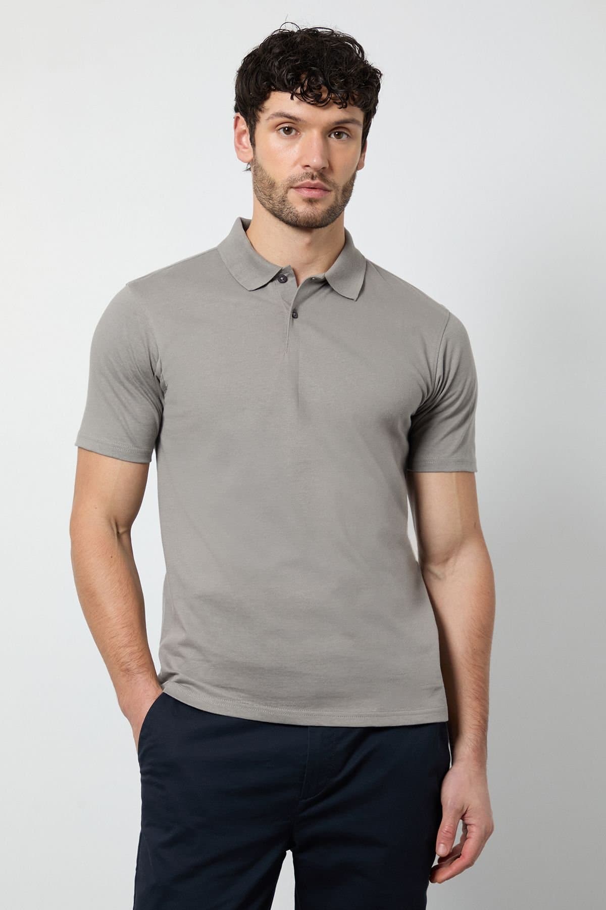 Burton Burton Men's Grey Jersey Polo Shirt
