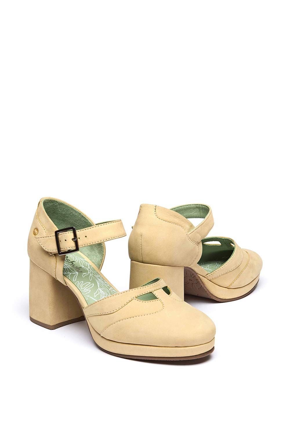 Moshulu Moshulu Women's 'Hazumi' Chunky Heeled Shoes in Yellow - 2