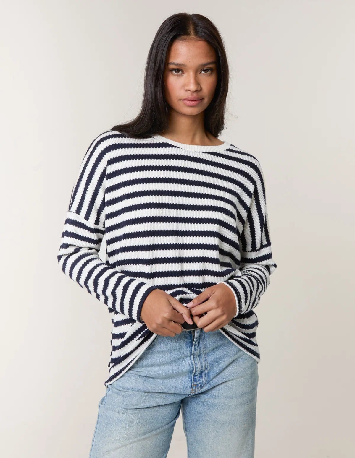 Cut and Sew Knit Stripe Top