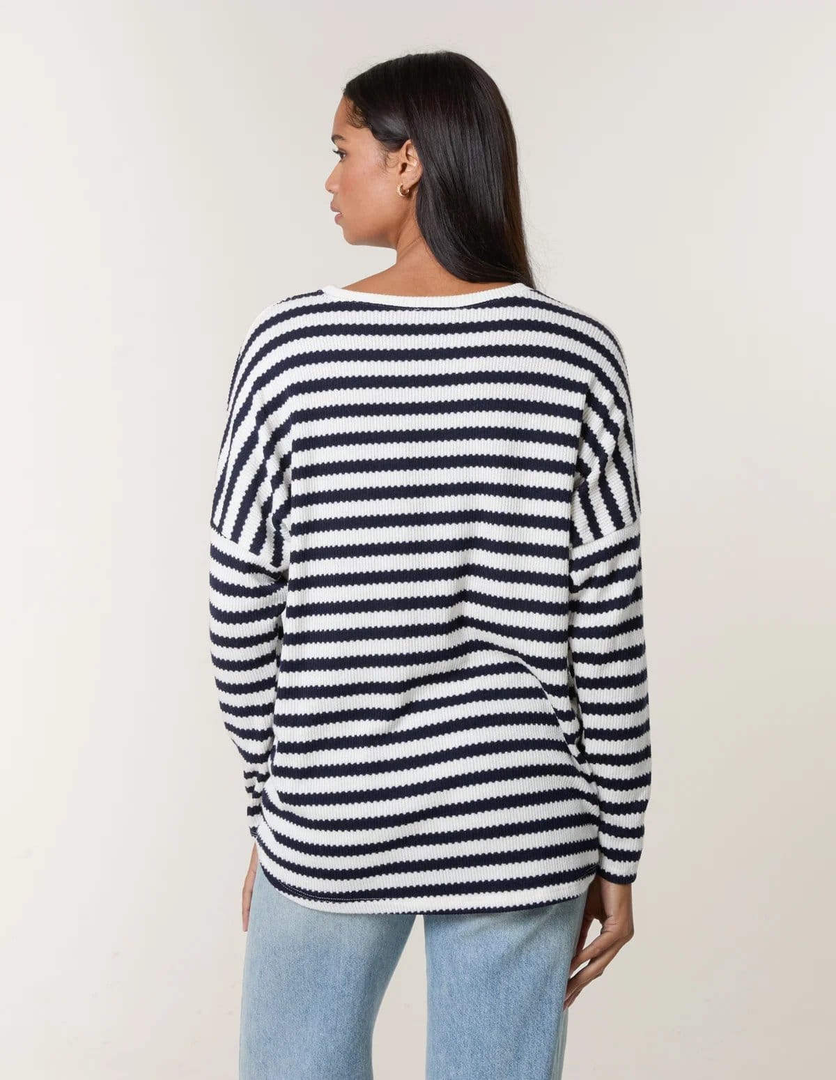 Blue Vanilla Cut and Sew Knit Stripe Top - 4