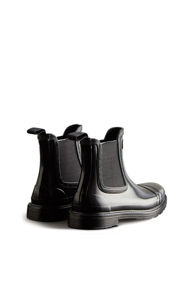 Hunter Hunter Women's Black 'Commando' Gloss Chelsea Boots - 2